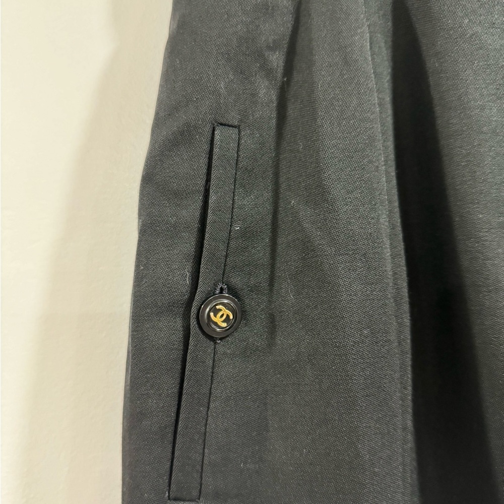Chanel Black Wool Mini Pencil Skirt Size 42